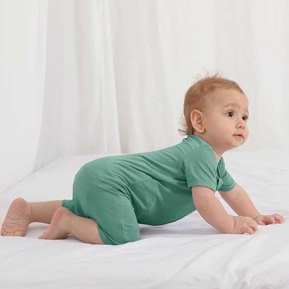 Manga Corta para Bebés Niños y Niñas Pijama Unisex para Bebé sin Pies con Cremallera Frontal de Viscosa de 2 Vías 3 Piezas 0-24 Meses - Imagen 5