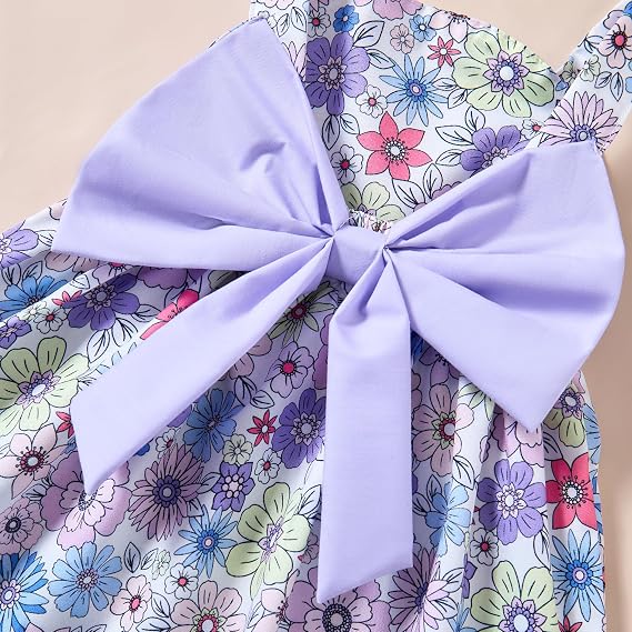 Vestido para bebé recién nacida niña pequeña Vestido para niña pequeña de cuello halter sin mangas con flores Vestido de verano para niña de espalda abierta Vestidos de verano para niña - Imagen 3